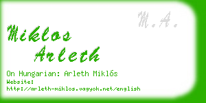 miklos arleth business card
